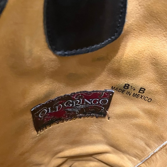 OLD GRINGO Boots STUDDED Embroidery BLACK Anthracite 19" - Sz 8.5 B Very Nice! - Picture 9 of 16